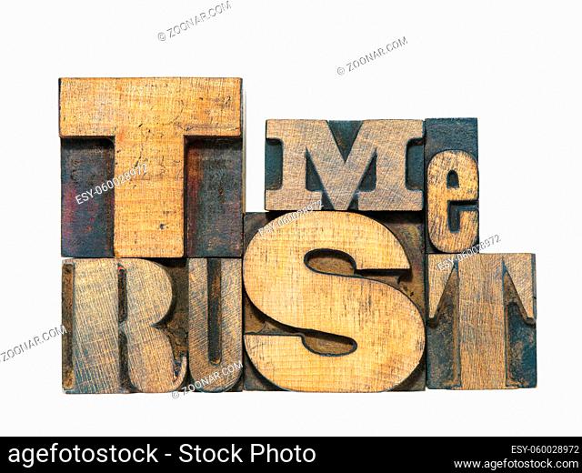 trust me phrase made from mixed wooden letterpress type isolated on white