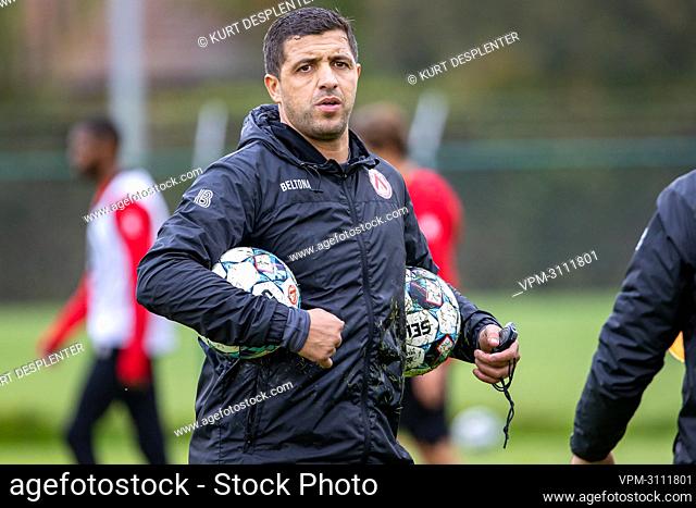 Kortrijk's new head coach Karim Belhocine pictured during a training session of KV Kortrijk, with a new coach after the departure of their coach for Standard