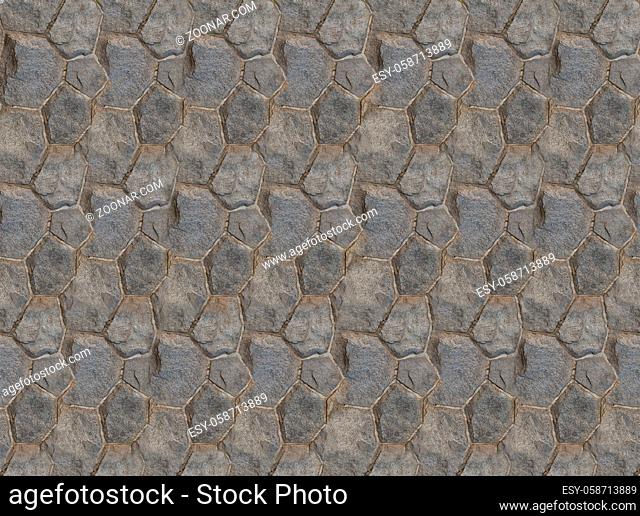Background base folded hexagonal stones tiles wall fragment square symmetrical texture