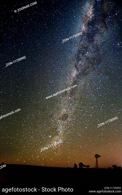Beautiful night sky shining brighly with stars milky way galactic core over outback Central West NSW