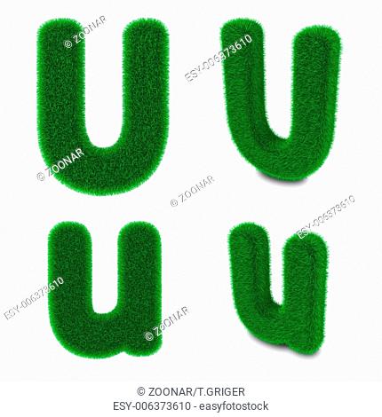 Letter U made of grass