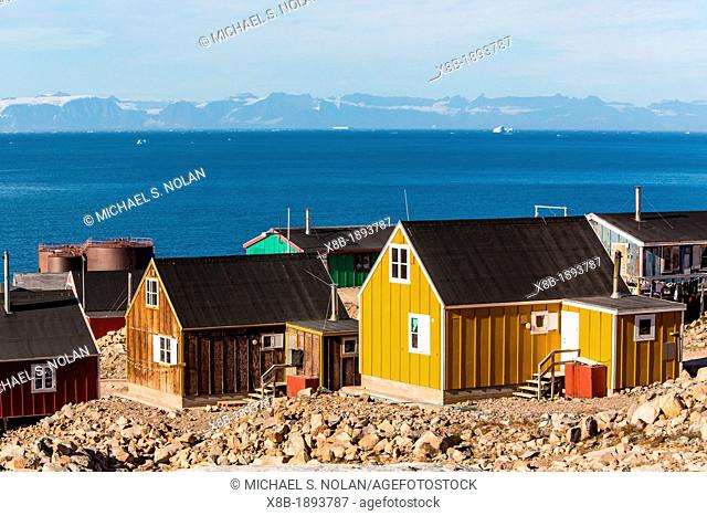 Inuit village, Ittoqqortoormiit, Scoresbysund, Northeast Greenland