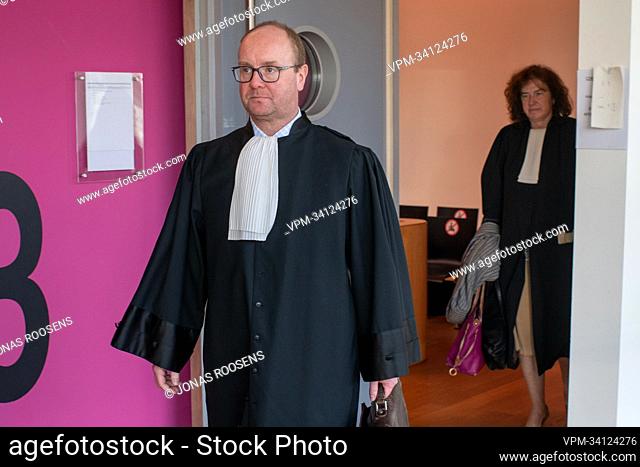 Lawyer Anthony Schrobbens is seen at a session in the case of El Kaouakibi and her partner Nguyen, before the commercial court of Antwerp
