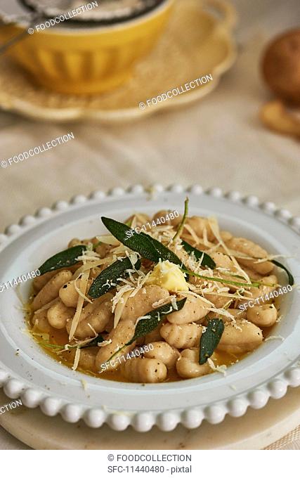 Potato gnocchi with butter, sage and Parmesan cheese