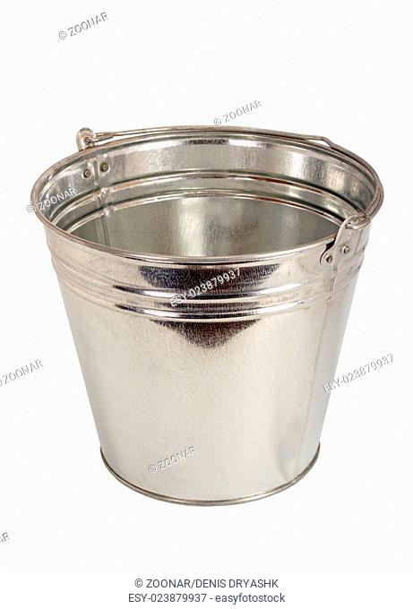 Metallic bucket Isolated on white background