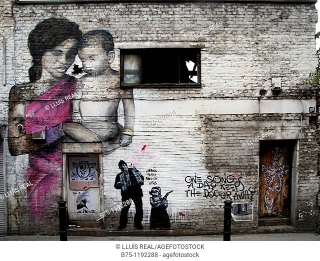 London, East End, graffiti