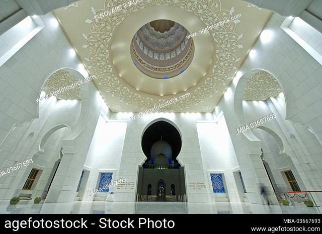 Inside the Sheikh Zayed Mosque in Abu Dhabi, United Arab Emirates