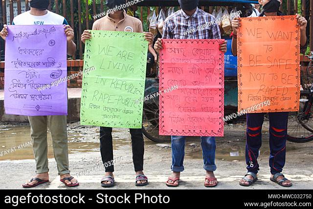 People protests against the rape cases across the country, demanded maximum punishment for the rapists. This protest rally was organized by Nirman Uddokta...