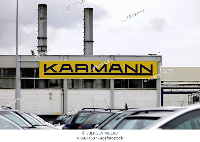GERMANY, RHEINE, 13.06.2008 Production building and company logo of the Wilhelm Karmann GmbH. - RHEINE, LOWER SAXONY, GERMANY, 13/06/2008