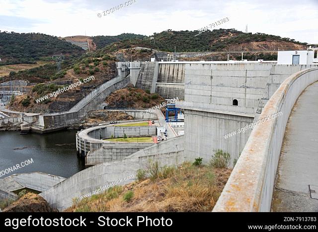 Hydroelectric Power Station of Alqueva. In the Alentejo in Alqueva Lake is this piece of modern engineering