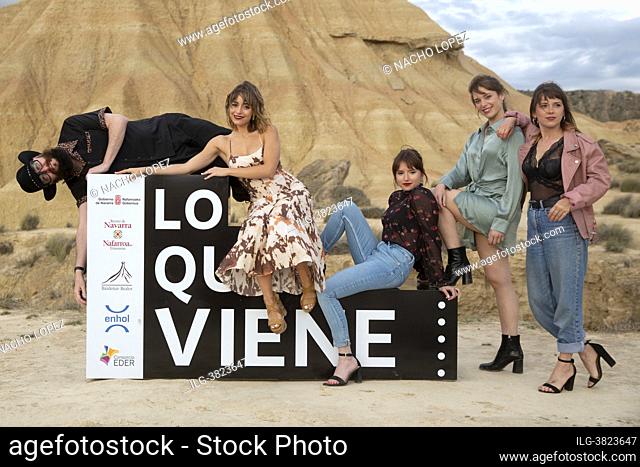 Raul Navarro, Helena Ezquerro, Cristina Colom, Lucia Carabayo and Ana Jara attends to La reina del pueblo premiere during the Lo que viene Film Festiva May 13