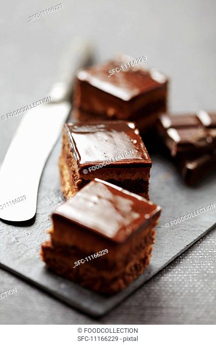 Chocolate cake squares