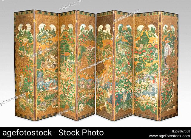 Folding Screen (Biombo), China, 17th century. Creator: Unknown