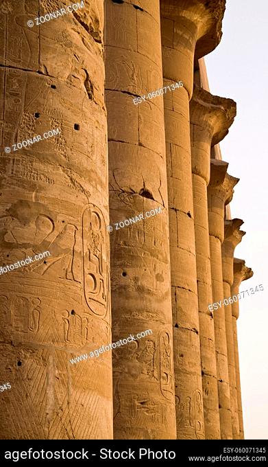 Columns at the ancient Luxor Temple, Egypt