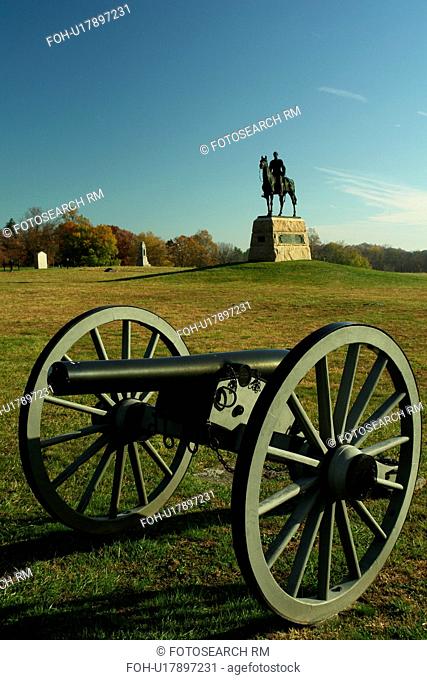 Gettysburg, PA, Pennsylvania, Gettysburg National Military Park, High Water Mark, monuments and cannons
