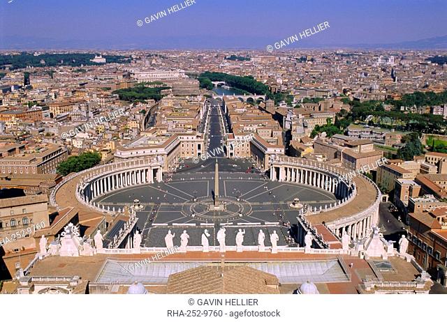 City view from the top of the St. Peters Basilica, Rome, Lazio, Italy