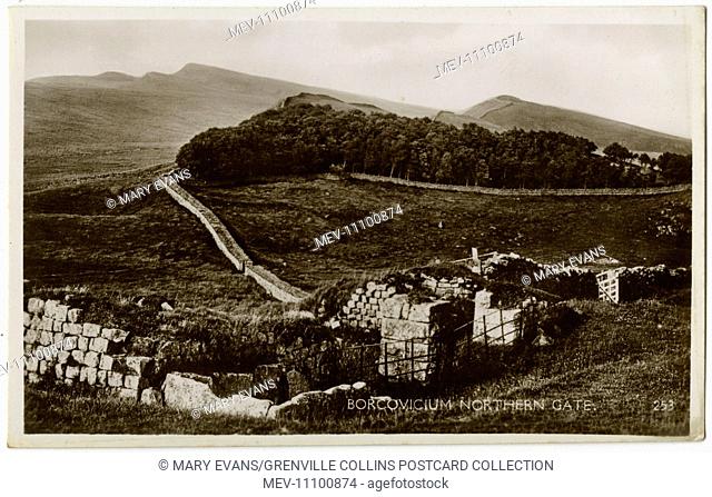 Hadrian's Wall (Vallum Aelium, Roman Wall, Pict's Wall, Vallum Hadriani) - Borcovicium (Houseteads Fort) Northern Gate - a defensive fortification in the Roman...