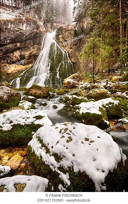 Gollinger Waterfall at wintertime, Austria