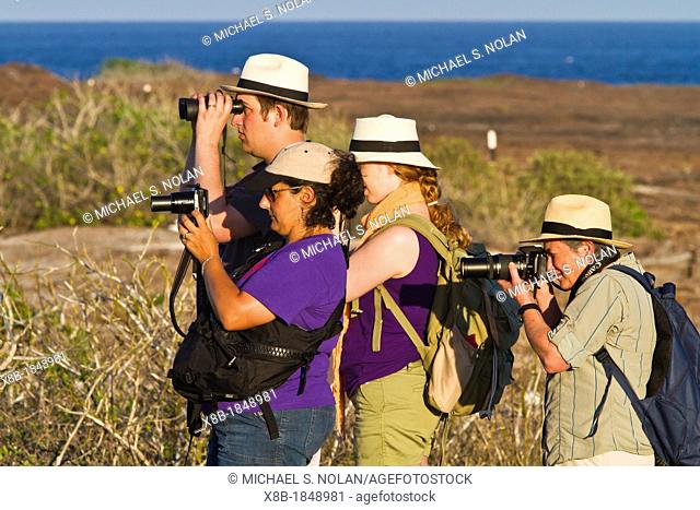 Guests from the Lindblad Expedition ship National Geographic Endeavour in the Galapagos Islands, Ecuador