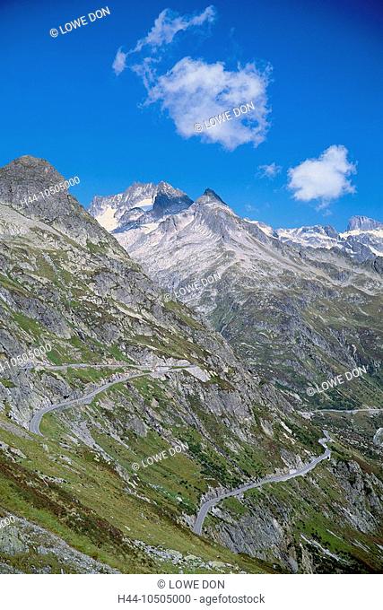 10505000, mountain pass, Switzerland, Europe, Uri, Susten Pass, behind, Grassengrat, Susten, pass, Alps, mountains, street