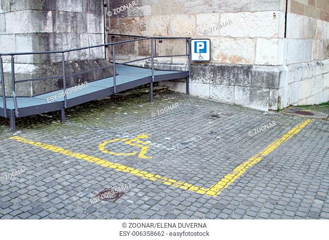 Handicapped parking space in old city