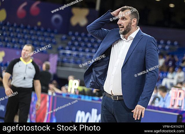 Head Coach Bosko Radovic of Montenegro.. pictured during the match between Montenegro and the Belgian Lions, game two of five in group A at the EuroBasket 2022