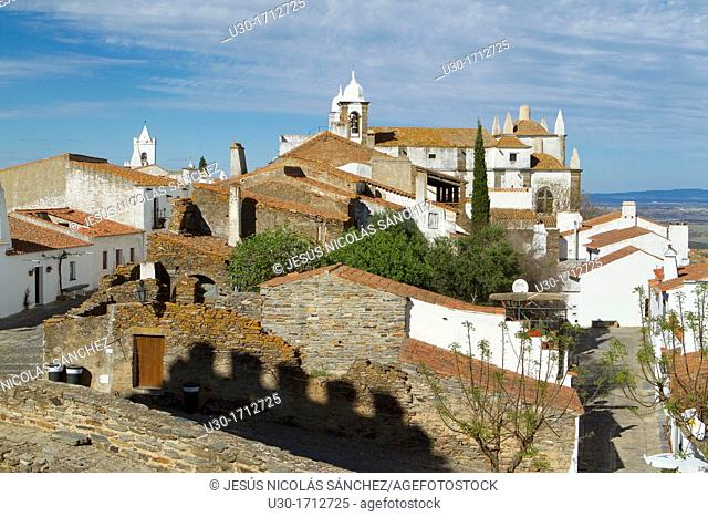 Overview of medieval fortified village of Monsaraz, Alentejo  Portugal
