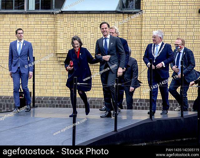 Prime minister Mark Rutte at the Kunstmuseum in The Hague, on May 05, 2021, to attend 5th May lecture, It is held by German Chancellor Angela Merkel