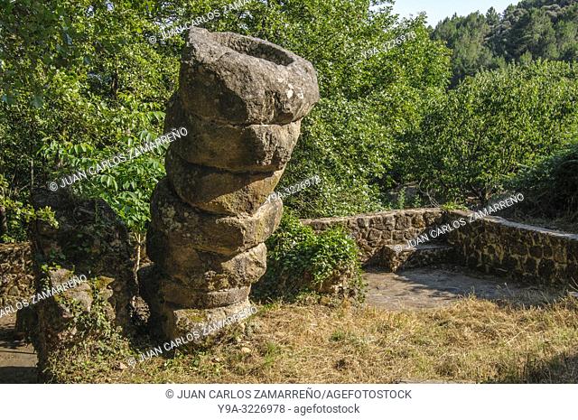 Herguijuela de la Sierra antique stone mill, Sierra de Francia, Salamanca, Castilla y Leon. Spain