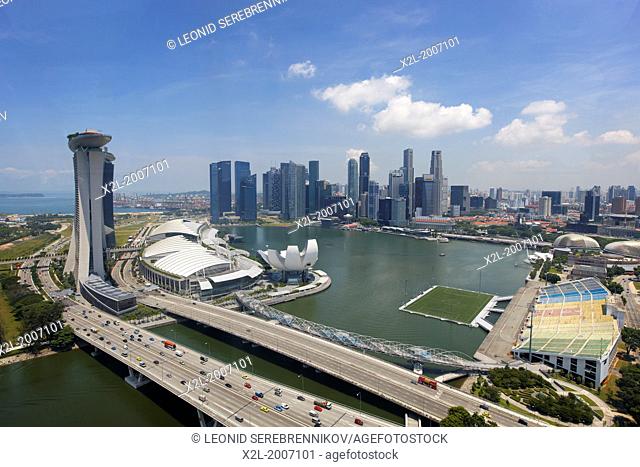 Elevated view of Marina Bay, Singapore