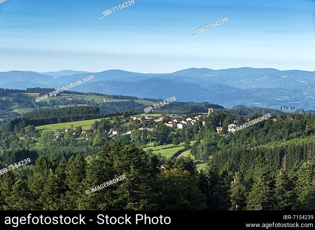 Saint-Amant-Roche-Savine village located in the Livradois-Forez regional natural park, Puy de Dome department, Auvergne-Rhone-Alpes, France, Europe