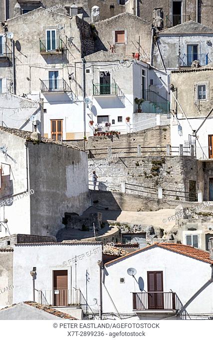 The Rione Junno district of Monte Saint'Angelo on the Gargano Peninsula, Puglia, Southern Italy