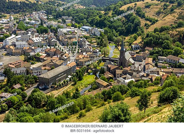 The low city of Saint Flour, Cantal department, Auvergne-Rhone-Alpes, France, Europe