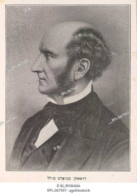 John Stuart Mill 1806-1873. English philosopher and social reformer. Portrait. Image taken from Fraihait Iberzetst mit a biografie fun ferfaser fun Dr Y