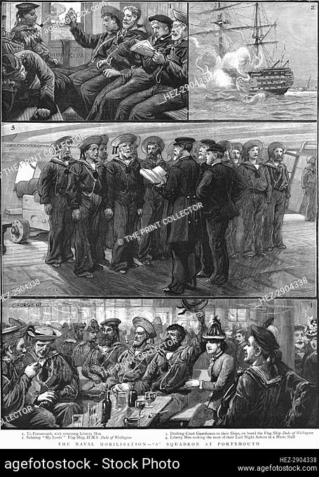 'The Naval Mobilisation, A Squadron at Portsmouth', 1888. Creator: Charles Joseph Staniland