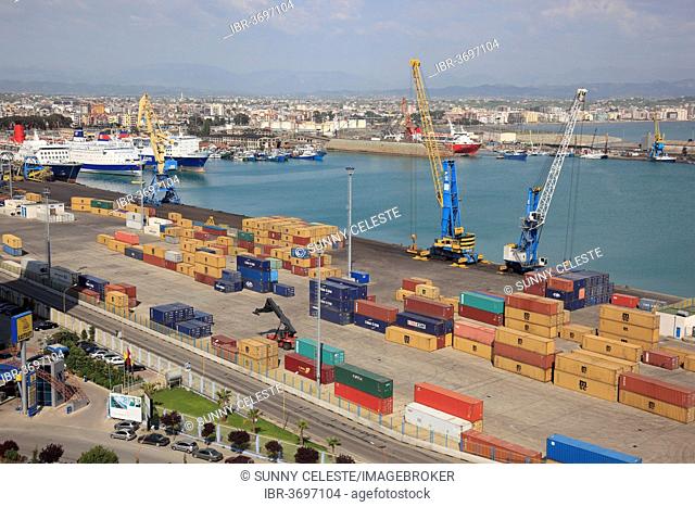 Container port on the Adriatic coast, Durrës, Durrës County, Albania