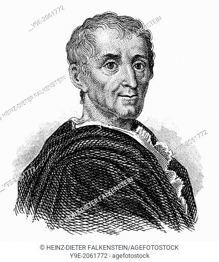 Charles-Louis de Secondat, Baron de La Brède et de Montesquieu, 1689 - 1755, a French writer, philosopher and political theorist of the Enlightenment