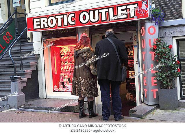 Sex shop in the Red Light District. Amsterdam, Netherlands