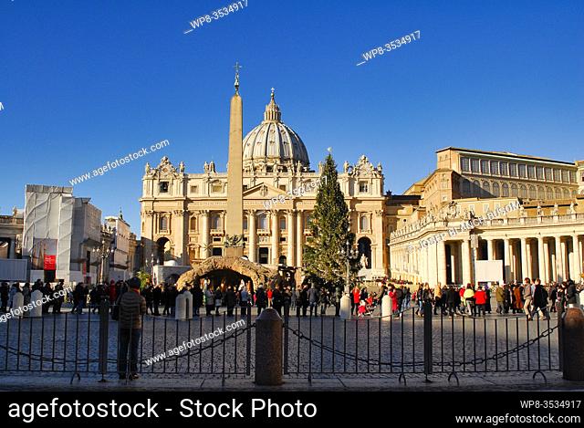 Panoramic view of The Papal Basilica of St. Peter in the Vatican or Saint Peter Cathedral