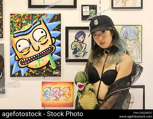 SOHO, New York, USA, July 30, 2021 - Artist D Wei During Her Art Exebition Today at NYC ARTS EMPIRE Gallery on Broadway in New York City