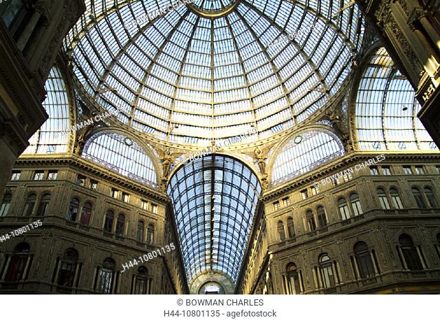 architecture, building, Campagna, construction, dome, Galleria Umberto 1, glass, glassware, Italy, Europe, Naples, r
