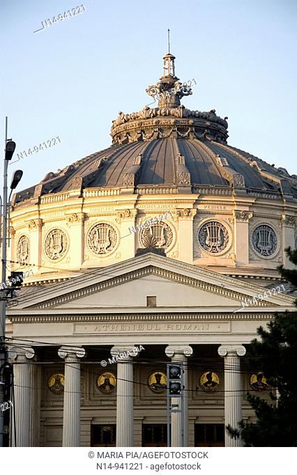 Facade of Romanian Athenaeum, Bucharest, Romania