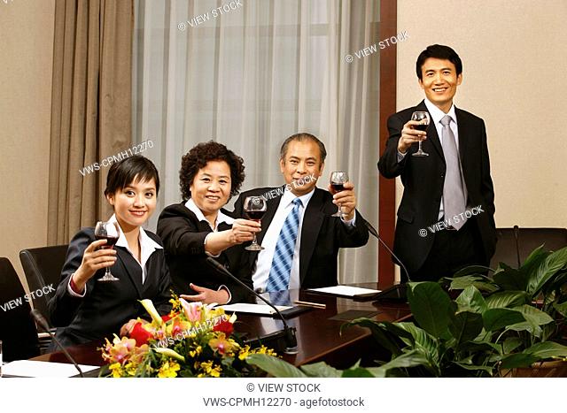 Businessmen having party in the hotel, China