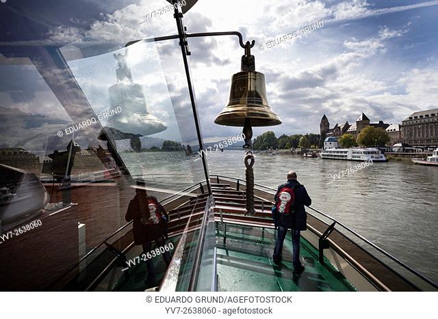 There is a wide range of routes in tourist boats leaving from Coblenz on the Rhine and the Moselle River. Coblenz, Rhineland Palatinate, Germany