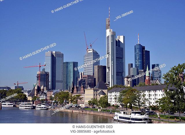 Frankfurt, DEU, Germany, the skyline of Frankfurt, the skyscrapers of the financial district - Frankfurt, Hesse, Germany, 05/09/2013