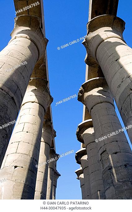 Luxor, Egypt. Temple of Luxor: the colonnade of Amenhotep III