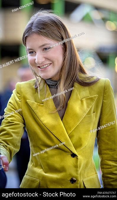Crown Princess Elisabeth of Belgium arrives at the Princess Elisabeth Childrens Hospital in Gent, on December 20, 2023, for a visit and which she opened in 2011