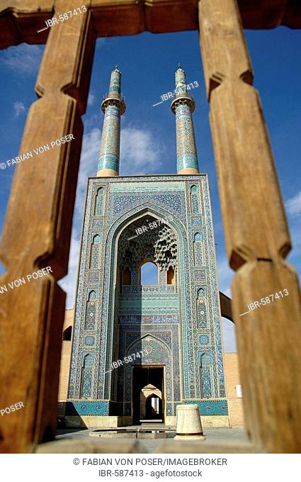 Minarets of friday mosque, Yazd, Iran