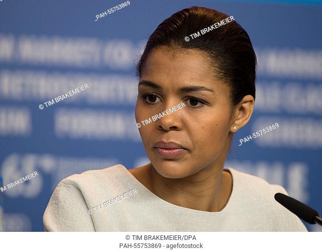 Actress Ayo attends the press conference for 'Murder in Pacot' during the 65th annual Berlin Film Festival, in Berlin, Germany, 10 February 2015
