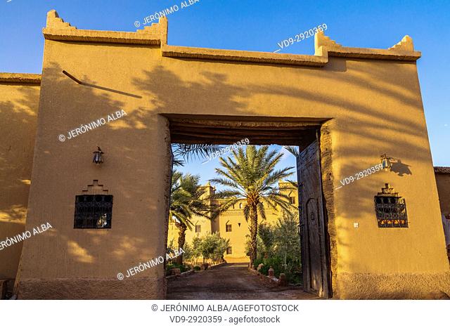 Hotel Espace Kasbah Dar Es Salam, Skoura oasis Palm Grove Palmeral. Morocco, Maghreb North Africa